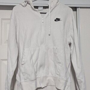 Nike White Size Medium Zipper Hoodie